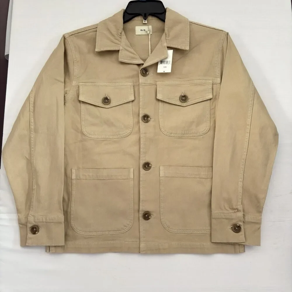 DL1961 Tan Cotton Twill Chore Jacket Utility Field Coat Womens‎ XS New
